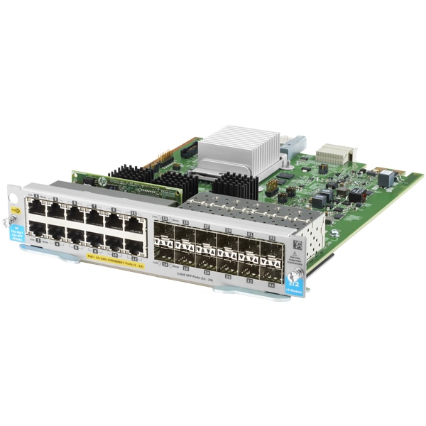 HPE Aruba Networking 12-port 10/100/1000BASE-T PoE+ / 12-port 1GbE SFP MACsec v3 zl2 Module