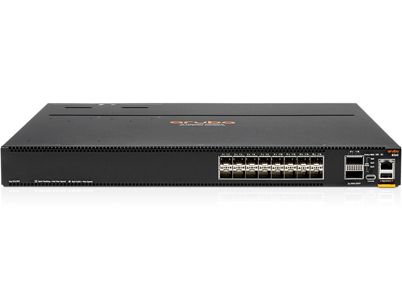 HPE Aruba Networking CX 8360 16SFP28 2QSFP28 v2 Front-to-Back 3Fan 2PSU Switch Bundle