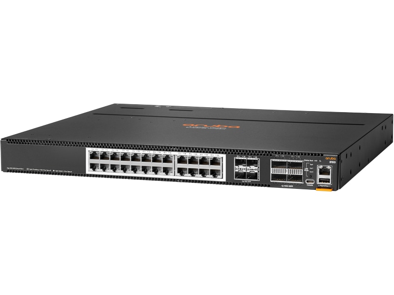 HPE Aruba Networking CX 8100 24XGT 4SFP+ 4QSFP28 Front-to-Back 3Fan 2PSU Switch Bundle