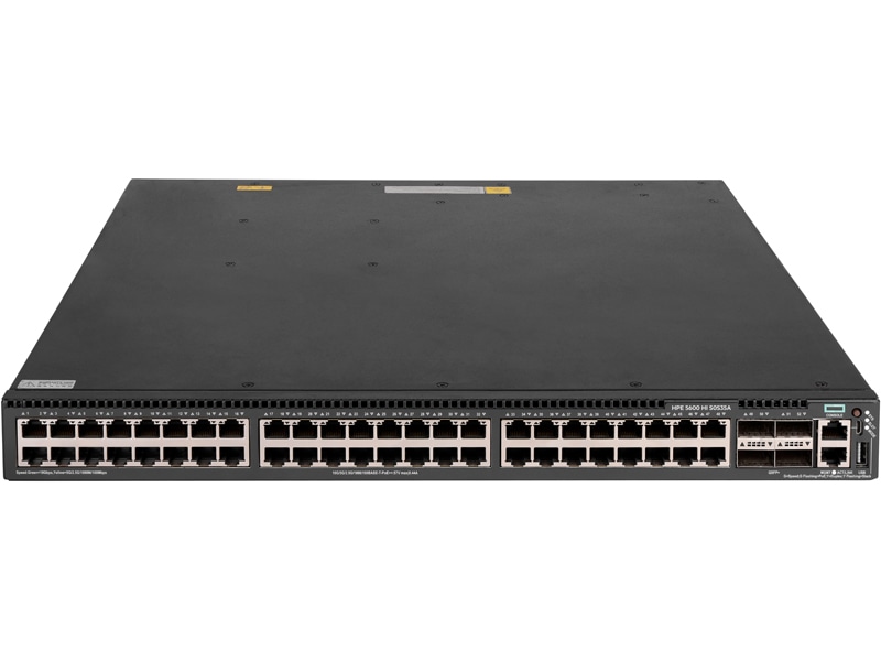 HPE Networking Comware 5600HI 48 MGig 1/2.5/5/10G Class8 PoE 4QSFP+ 1-slot Switch