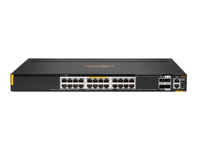 HPE Aruba Networking CX 6300L 24 Smart Rate 1/2.5/5/10G Class6 PoE 2SFP56 2SFP28 L2 Switch