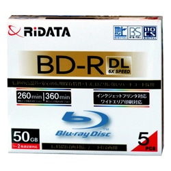 RiDATA 録画用BD-R(DL) 260分 5枚パック （スリムケース）