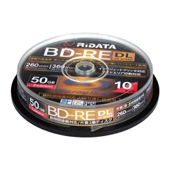 RiDATA 繰り返し録画用BD-RE(DL) 260分 10枚パック （スピンドル）