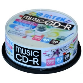 RiTEK 音楽用CD-R 80分 20枚パック