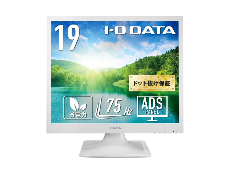 スクエア液晶ディスプレイ 19型/1280×1024/アナログRGB×1、DVI-D×1/ホワイト/スピーカー：あり/広視野角パネル採用し、目に優しい機能搭載モデル/「5年保証」