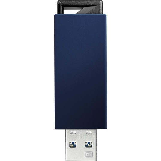 USB3.0/2.0対応 ノック式USBメモリー 32GB ブルー