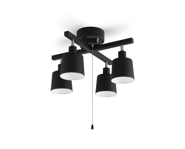 4灯シーリングライト クロスタイプ ブラック