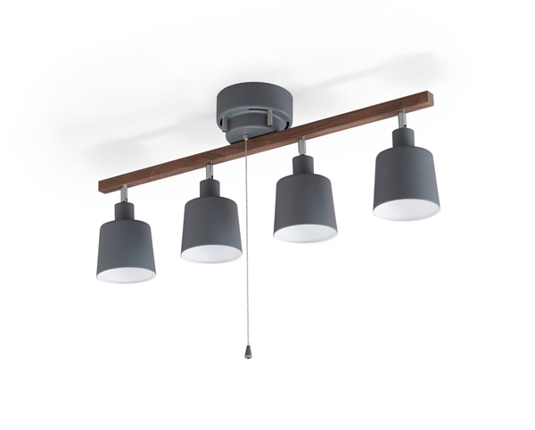 4灯シーリングライト ストレートタイプ ストレート ウッドグレー