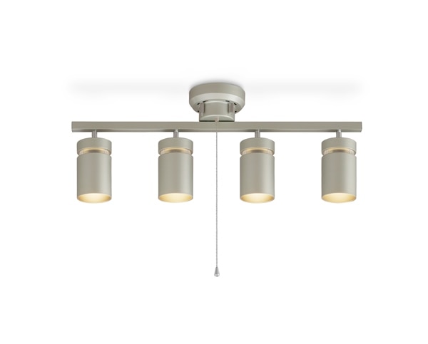 4灯シーリングライト メタリックシルバー