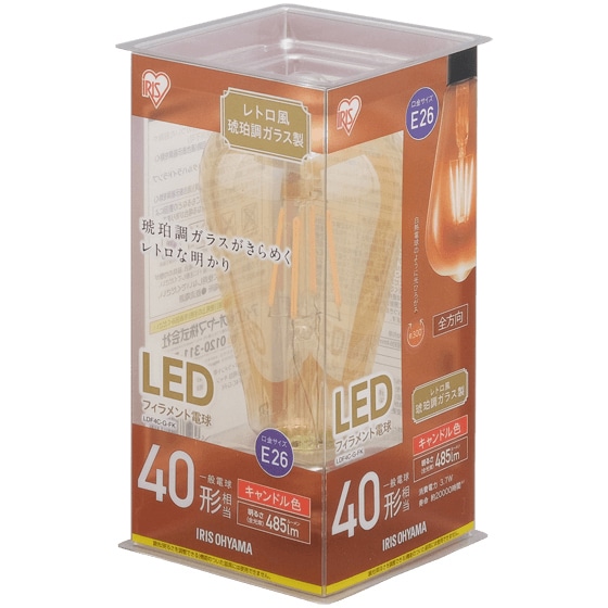 LEDフィラメント電球 レトロ球 E26 40形相当 ST形