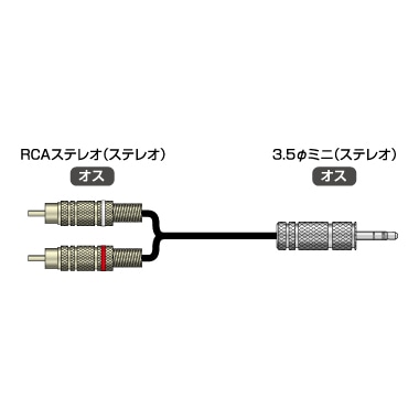 音声信号用ケーブル RCA(オス)-3.5φ 12m