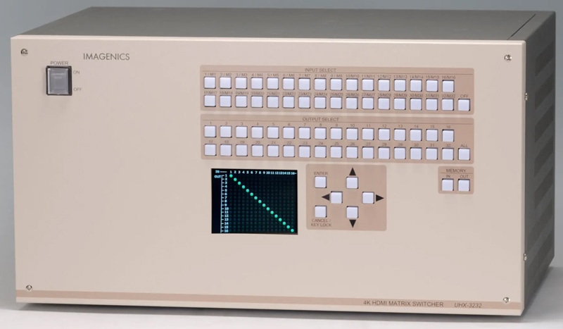4K HDMI対応16入力12出力マトリックススイッチャー
