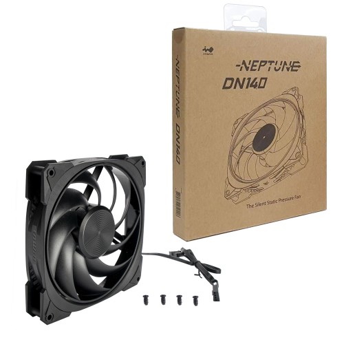 【RGB LED非搭載140mmケースファン】Neptune DN140/フレームとブレードをブラックで統一静音と静圧のバランス