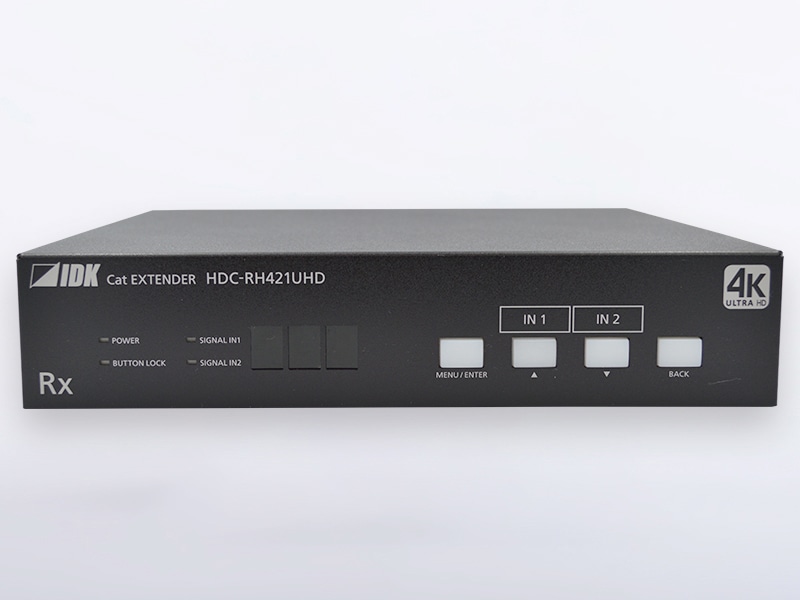 4K60、HDCP2.2対応2入力5分配出力ツイストペアケーブル延長器