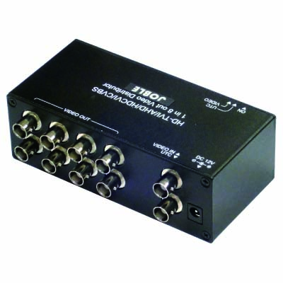 AHD/HD-TVI/HDCVI/コンポジット対応1入力8出力映像分配器