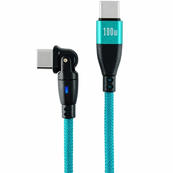 180°回転コネクタPD100Wケーブル 1m グリーン