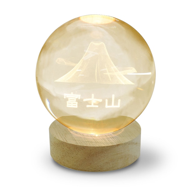 3Dクリスタルボールライト 富士山 電球色
