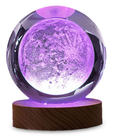 3Dクリスタルボールライト ムーン RGB