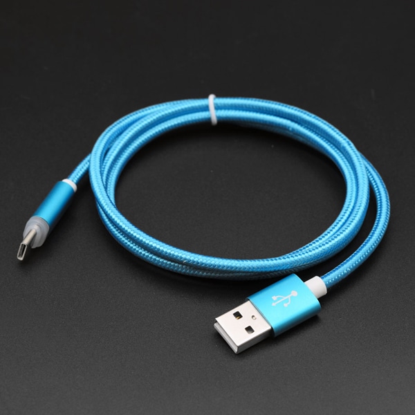 光るType-C充電お知らせケーブル 1m ブルー