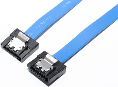 Bullet 超薄型シリアルATA3ケーブル flatタイプ ラッチ付 15cm ブルー