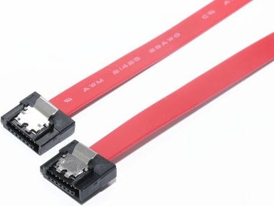 Bullet 超薄型シリアルATA3ケーブル flatタイプ ラッチ付 30cm レッド
