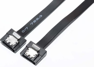 Bullet 超薄型シリアルATA3ケーブル flatタイプ ラッチ付 70cm ブラック