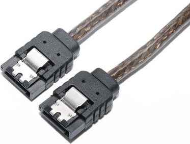 Bullet シリアルATA3ケーブル ラッチ付 15cm グラファイト ラウンドタイプ