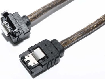 Bullet シリアルATA3ケーブル 片下L型 ラッチ付 15cm グラファイト ラウンドタイプ