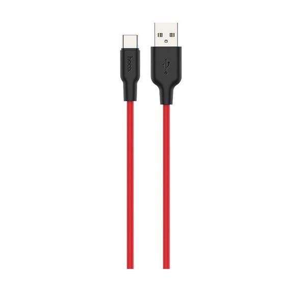 hoco X21Plus シリコン充電ケーブル Type-C 2.0m レッド