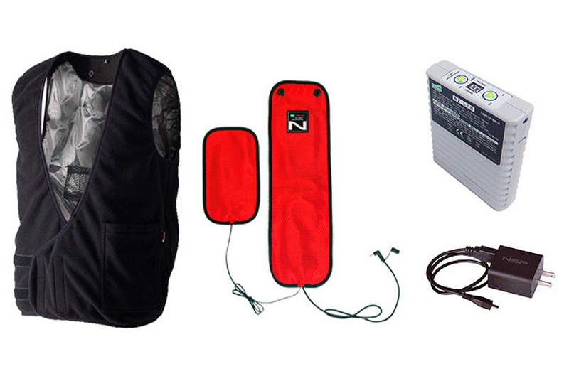 Nヒートベスト フルセット (フリース/ブラック/フリー小/発熱体×2)