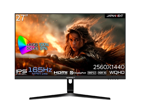 ゲーミング液晶ディスプレイ 27型/2560×1440/DP×1、HDMI×2/ブラック/スピーカー：有/2年保証