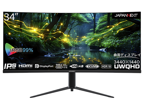 液晶ディスプレイ/34型/3440×1440/DP×1、HDMI×1、USB Type-C×1/ブラック/スピーカー：有/2年保証