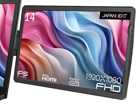 液晶ディスプレイ 14型/1920×1080/miniHDMI×1、USB Type-C×1/ブラック/スピーカー：無/2年保証