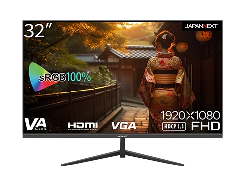 液晶ディスプレイ/32型/1920×1080/HDMI×1、VGA×1/ブラック/スピーカー：有/2年保証