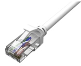 UTP カテゴリー6LANケーブル コネクター付 白 より線導体 AWG24 X 4P 1m