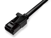 UTP CAT6A規格完全対応 LANケーブル スタンダードタイプ ツメが折れないナイロンプラグ付 黒 より線導体 4P 15m