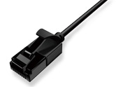 UTP CAT6A規格準拠 スーパースリムタイプLANケーブル ツメが折れないナイロンプラグ付 黒 より線導体 4P 3m