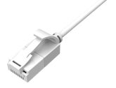 UTP CAT6A規格準拠 スーパースリムタイプLANケーブル ツメが折れないナイロンプラグ付 白 より線導体 4P 0.5m