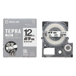 点字テープカートリッジ 12mm 透明/黒文字