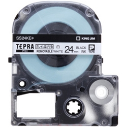「テプラ」PROテープカートリッジ キレイにはがせるラベル 白/黒文字 24mm