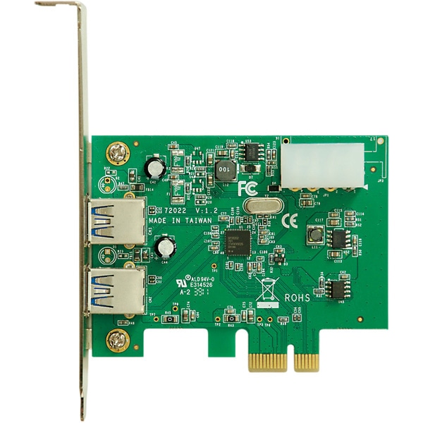 インターフェースボード/USB3.0×2ポート/PCI-Express x1/Renesas μPD720202 USB3.0-PCIE-P2