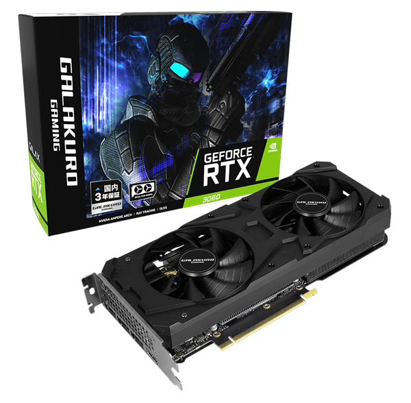 玄人志向 NVIDIA GeForce RTX3060搭載 グラフィックボード GDDR6 12GB GALAKURO GAMINGシリーズ GG-RTX3060-E12GB/OC/DF