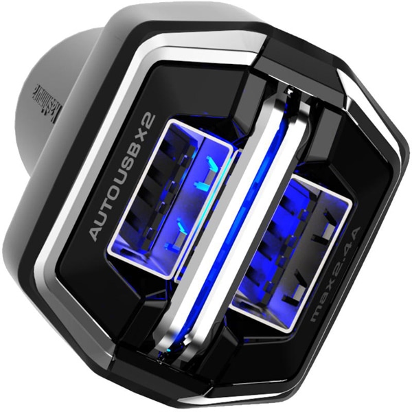 DC-2.4A-リバーシブルUSB 2ポート 自動判定 ブラック