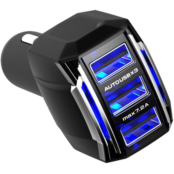 DC-7.2A-リバーシブルUSB 3ポート 自動判定 ブラック