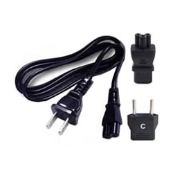 海外旅行用ACケーブル 3ピン/Cタイプ変換プラグ付