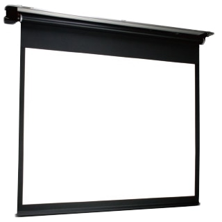 アルミ天板仕様電動巻上げスクリーン 幕面ホワイトマット仕様 150型ワイド（16：10）