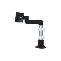 液晶モニタ、液晶テレビ用VESA対応グロメット式水平アーム付ポールアーム(ブラック)