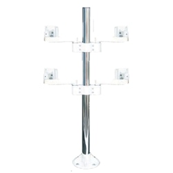 液晶モニタ、液晶テレビ用VESA対応天板ネジ固定式マルチポールアーム(4画面)