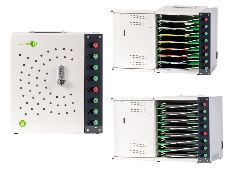 Putnam 8 USB-C PD対応 L字型 Type-Cケーブル配線済 iPad タブレット Surface ノートパソコン 充電保管庫 8台収納 USB Power Delivery