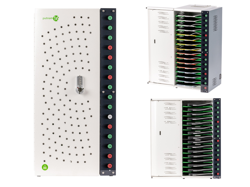 Putnam 16 USB-C PD対応 L字型 Type-Cケーブル配線済 iPad タブレット Surface ノートパソコン 充電保管庫 16台収納 USB Power Delivery